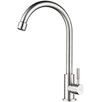 Ibergrif M18703 Mundo- Grifería Mezclador de Cocina Solo Agua Fria- Grifo para Fregadero Monomando- Inoxidable- Gris